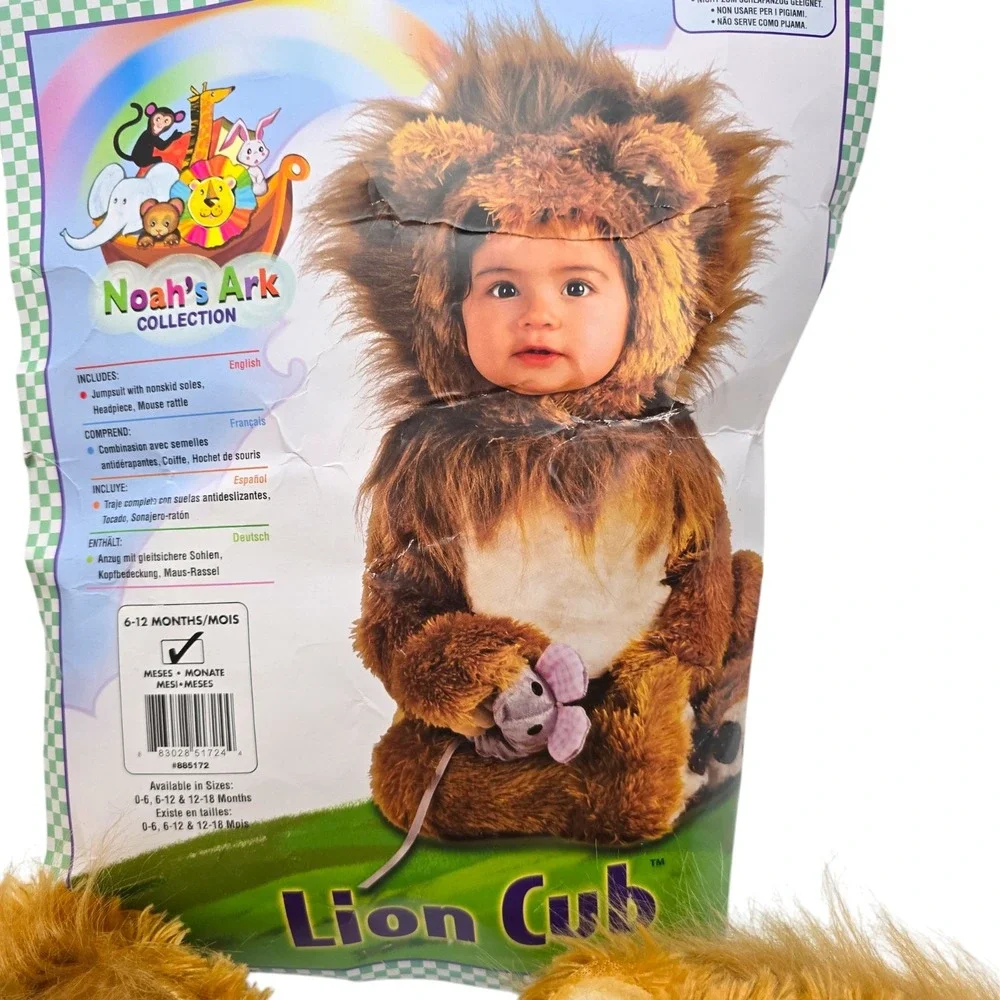 Rubie's Lion Cub Faux Fur Halloween Costume 2 pc Jumpsuit Hood 6-12 months